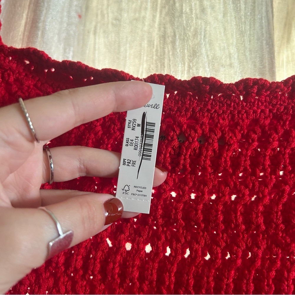 Madewell Red Crocheted Tank Top - Picture 5 of 8
